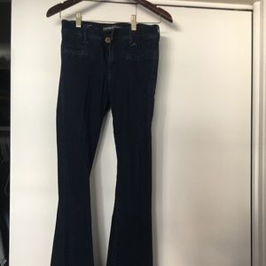 Dark wash Express flare jeans